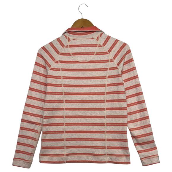 Tommy Bahama Pullover Top Womens Medium Orange Stripe Reversible Half Zip Preppy - Picture 3 of 13